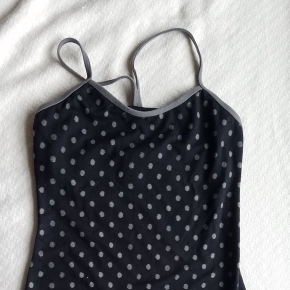 Lululemon black & silver polka-dot warrior tank 6 - Picture 1 of 5